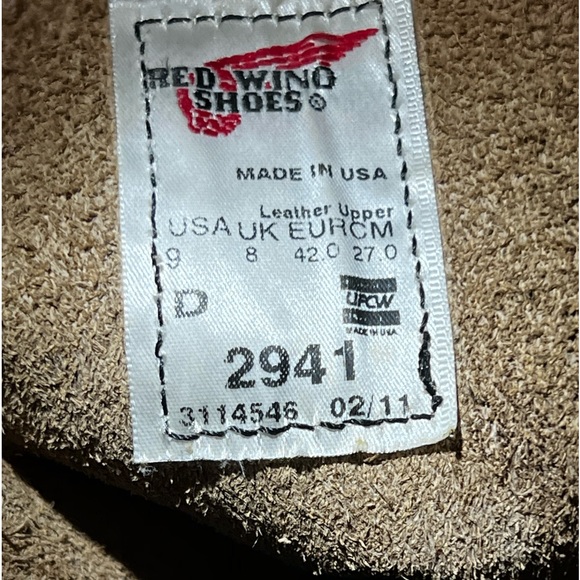 Red Wing 2941 7” Farmer by Benjamin in Dark Chocolate 9D - Picture 6 of 7